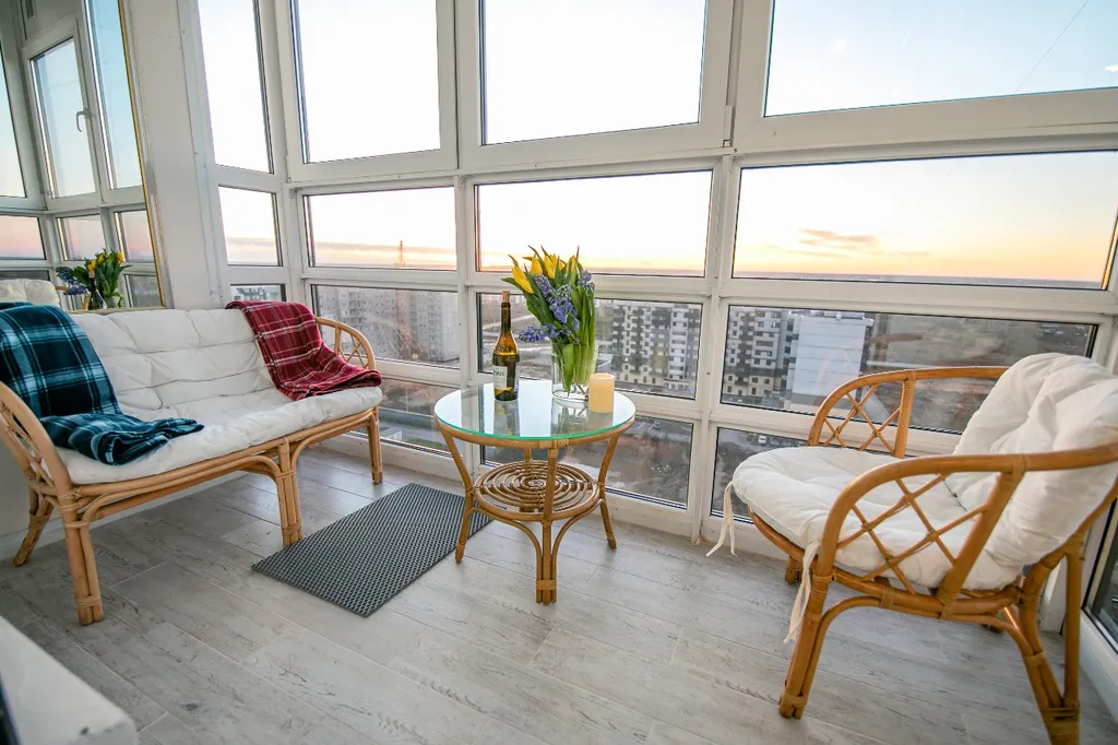 Апартаменты с закатом на озеро