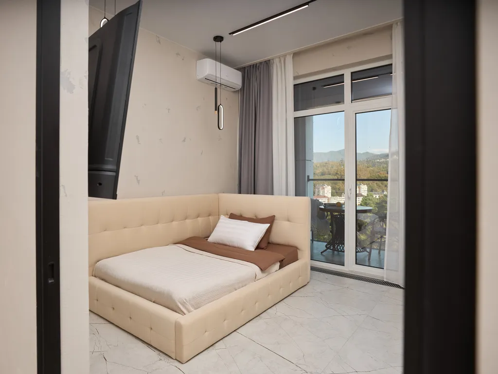 Современная, новая квартира с видом на горы