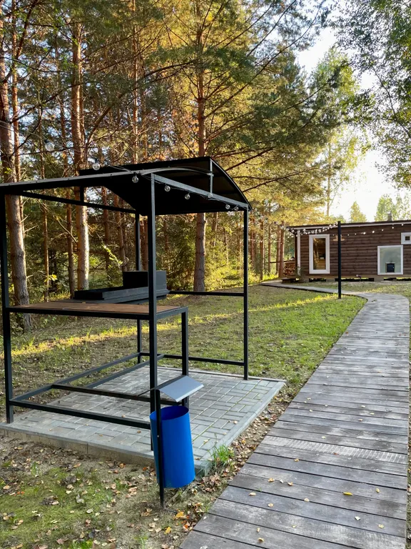 Уникальный купольный дом среди хвойного леса